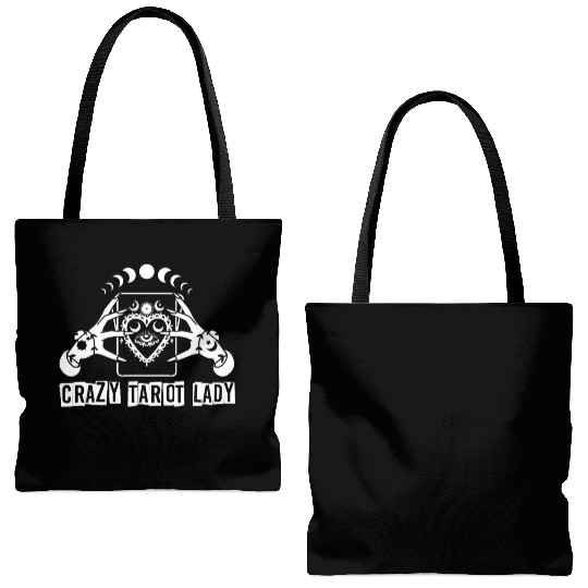 Divination Crazy Tarot Lady Crystal Ball Tarot Tote Bags (AOP)