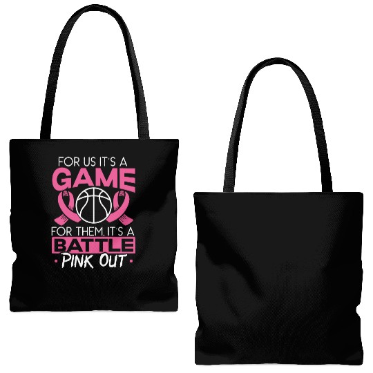 For Us It's A Game For Them It's A Battle Pink Out Tote Bags (AOP)