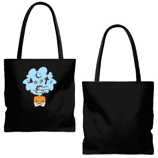 Atheist Atheism Anti Religion Securalism God Sucks Tote Bags (AOP)