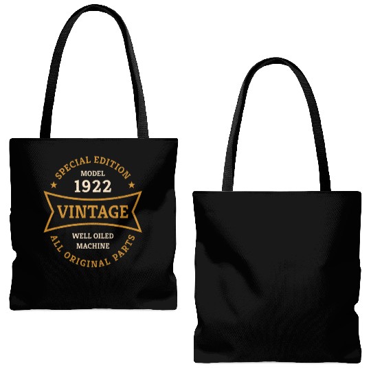 Born 1922 Vintage 100 Year Old 100th Birthday Gift Tote Bags (AOP)