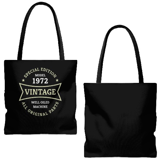 50th Birthday Gifts Born 1972 Vintage 50 Year Old Tote Bags (AOP)