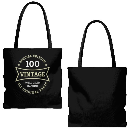 100 Year Old Born 1923 Vintage 100th Birthday Gift Tote Bags (AOP)