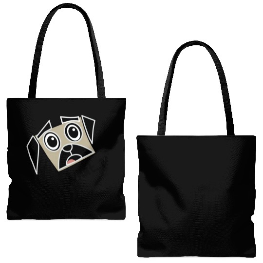Surprised pug Tote Bags (AOP)