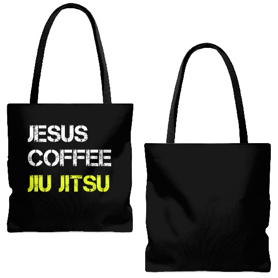 Jesus Coffee Jiu Jitsu Bjj Wrestling Mma Judo Mart Tote Bags (AOP)