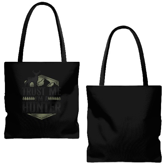 Buck Deer Hunting Hunter Vintage Tote Bags (AOP)