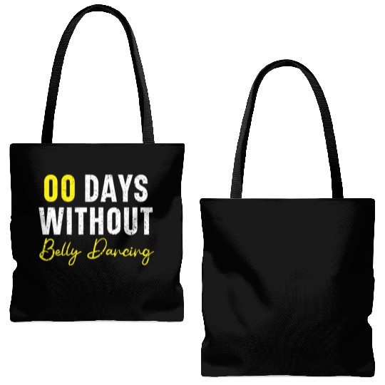 00 Days Without Belly Dancing Shimmy Belly Dancer Tote Bags (AOP)