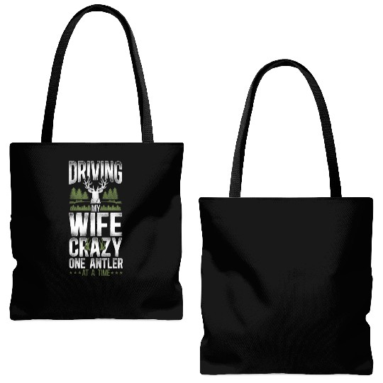 Buck Deer Hunting Hunter Wife Tote Bags (AOP)