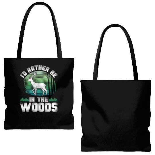 Buck Deer Hunting Hunter Vintage Tote Bags (AOP)
