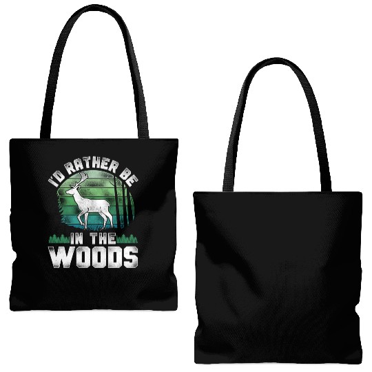Buck Deer Hunting Hunter Vintage Tote Bags (AOP)