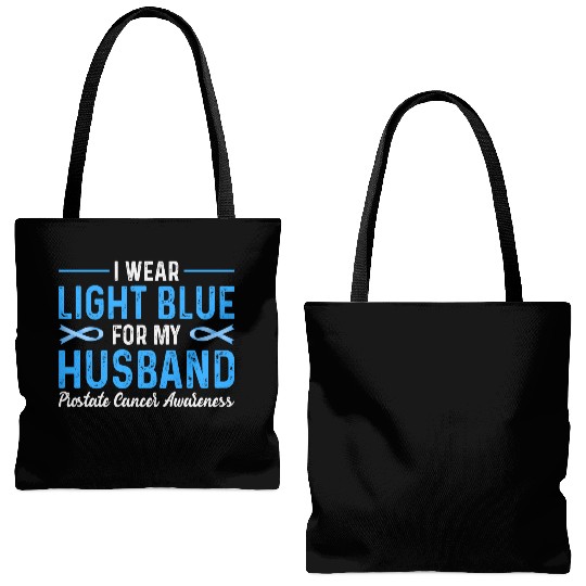 I Wear Blue For My Husband Prostate Cancer Awarene Tote Bags (AOP)