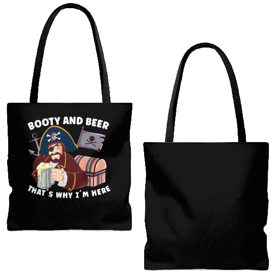 Beer Lover Pirate Pirate Ship Pirate Captain Tote Bags (AOP)
