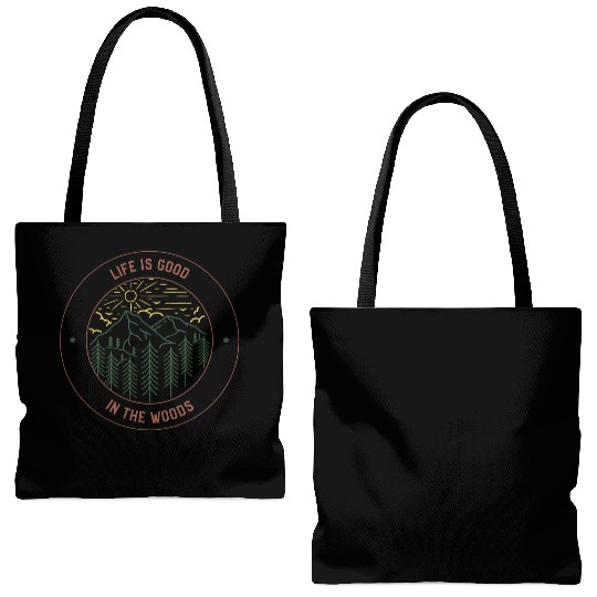 Life's Good In The Woods Tote Bags (AOP)