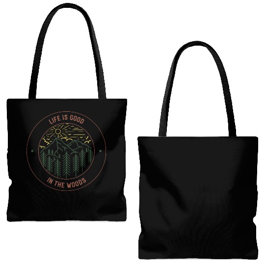 Life's Good In The Woods Tote Bags (AOP)
