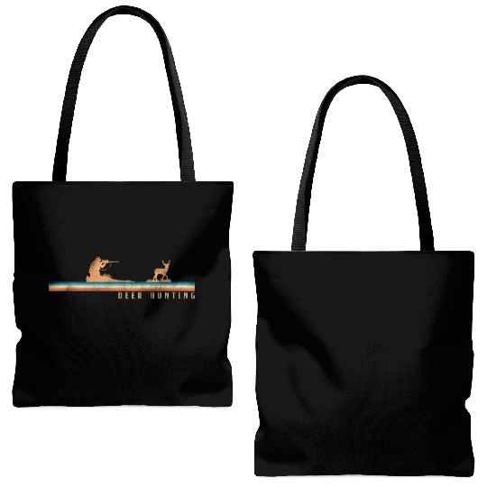 Buck Deer Hunting Hunter Retro Tote Bags (AOP)