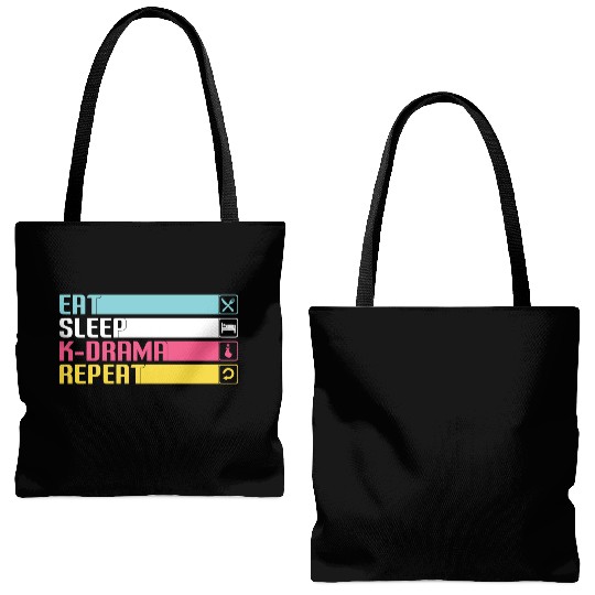 eat sleep kpop, k pop music, korean pop music Tote Bags (AOP)