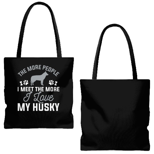 I Love My Husky Tote Bags (AOP)