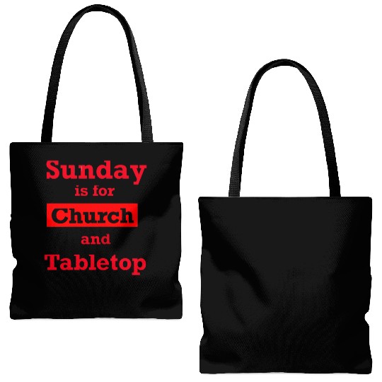 Sunday is for church and Tabletop Tote Bags (AOP)