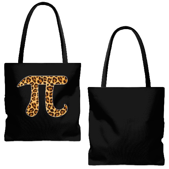 Pi Leopard Print Skin Cheetah Pi Day Math Nerd Tote Bags (AOP)