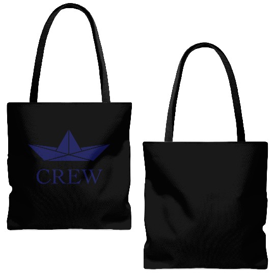 Crew (Crew Complement Paper Boat Paper Ship, Navy) Tote Bags (AOP)