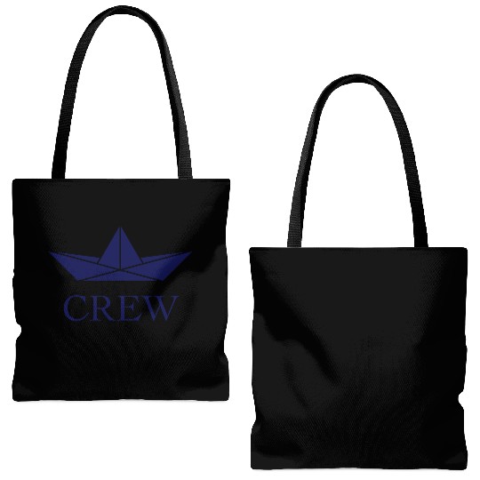 Crew (Crew Complement Paper Boat Paper Ship, Navy) Tote Bags (AOP)