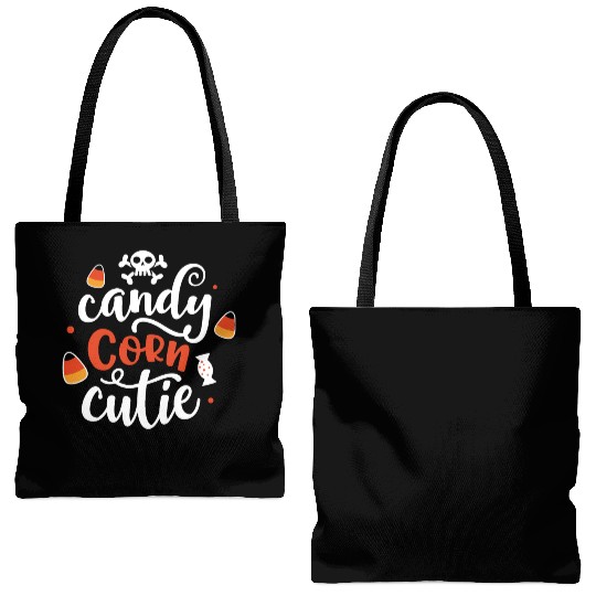Candy Corn Cutie Halloween Holiday Scary Tote Bags (AOP)