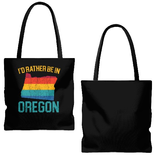 I'd Rather Be In Oregon USA America Oregonians Tote Bags (AOP)