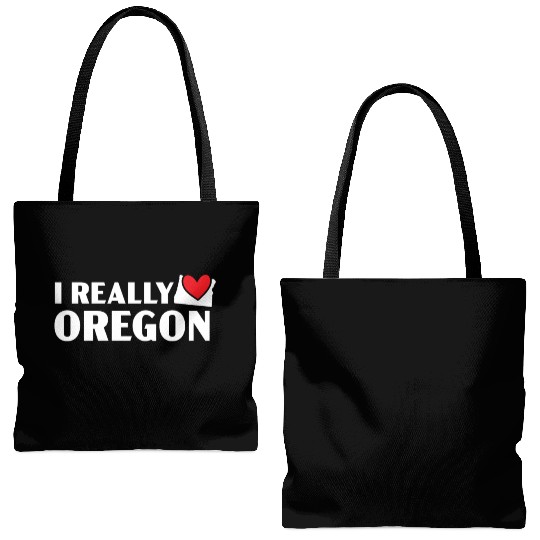 I Really Love Oregon USA America Oregonians Tote Bags (AOP)