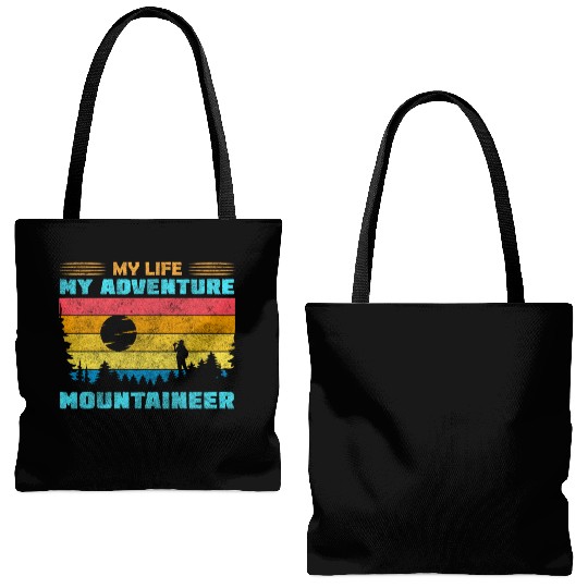Mountaineering Nature Summit Mountains Tote Bags (AOP)