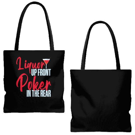 Liquor Up Front, Poker In The Rear 4 Tote Bags (AOP)