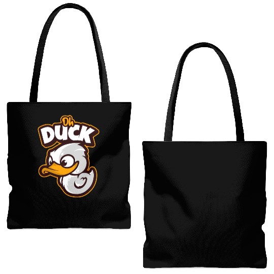 Oh Duck! Surprised Cool Duck Tote Bags (AOP)