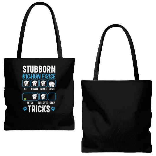 Stubborn Bichon Frise Tricks Bichon Frise Owner Tote Bags (AOP)