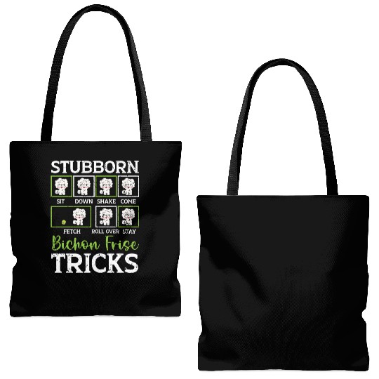 Stubborn Bichon Frise Tricks Bichon Frise Owner Tote Bags (AOP)