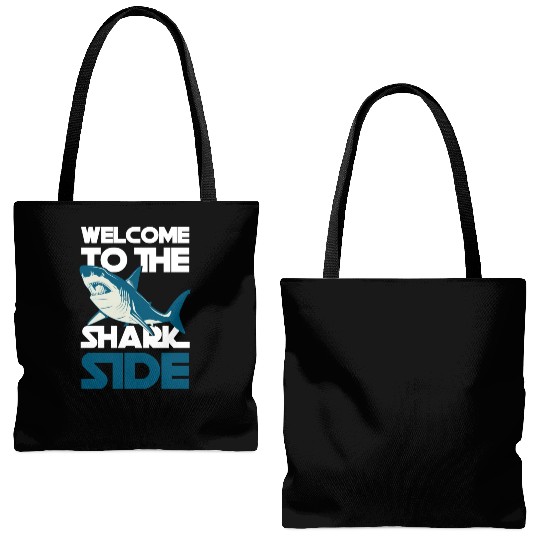 Great White Shark Shark Fin Sailing Tiger Shark Tote Bags (AOP)