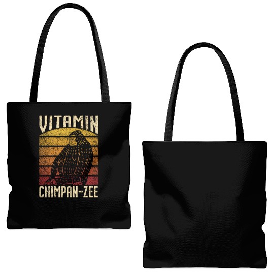 Vitamin Chimpanzee Monkey Animal Zookeeper Tote Bags (AOP)