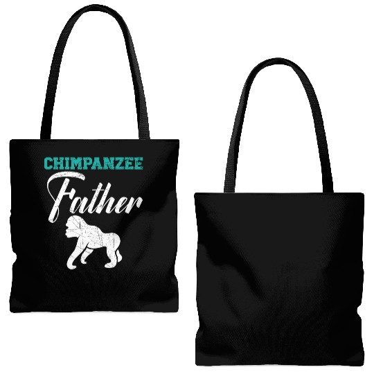 Chimpanzee Father Monkey Wildlife Animal Zookeeper Tote Bags (AOP)