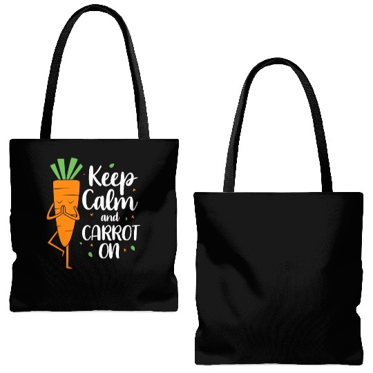 Funny Carrot Keep Calm And Carrot On Tote Bags (AOP)