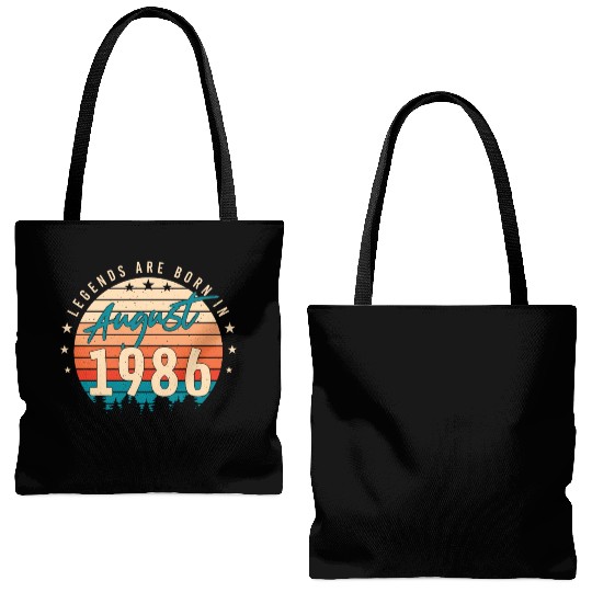 Born In 1986 In August Tote Bags (AOP)