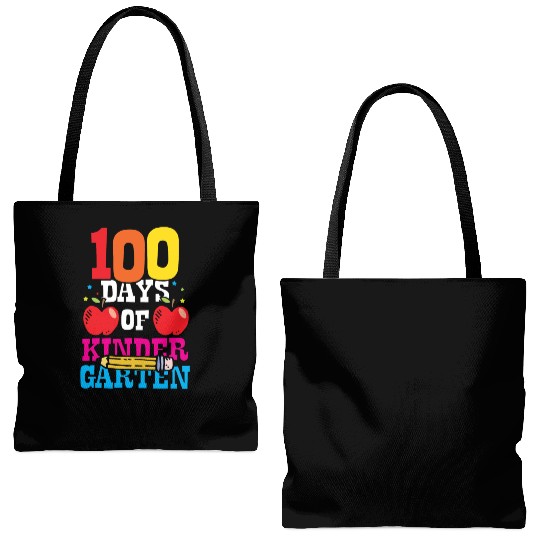 100 Days Of Kindergarten Sweet Cute Sayings Team Tote Bags (AOP)