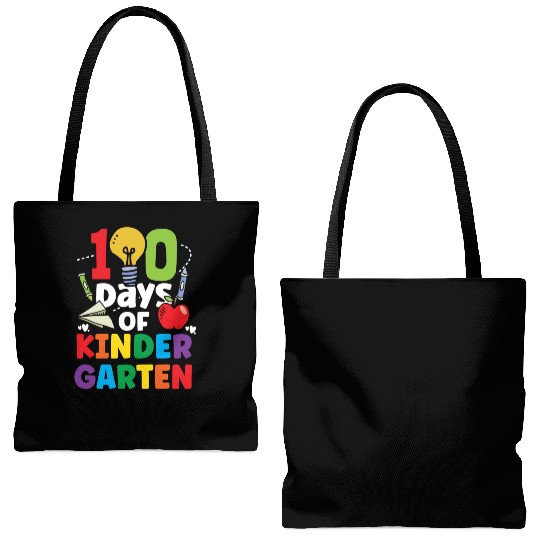100 Days Of Kindergarten Cute Sweet Sayings Team Tote Bags (AOP)