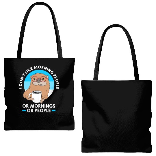 I Dont Like Morning People Funny Otter For Men Tote Bags (AOP)