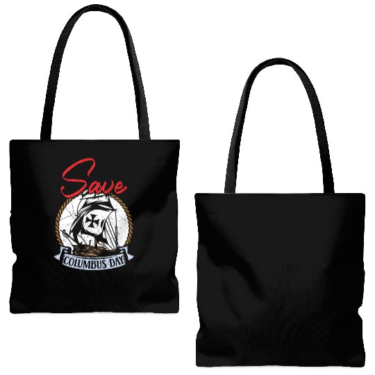 Save Columbus Day Christopher Columbus Navigator Tote Bags (AOP)