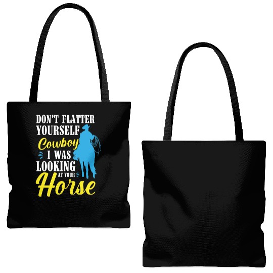 Horse Revolver Brave Freedom Tote Bags (AOP)