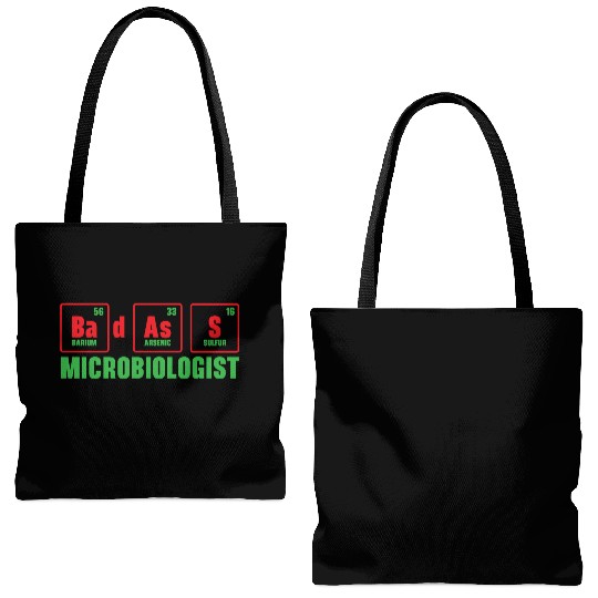 Badass Microbiologist Science Teacher Biology Tote Bags (AOP)