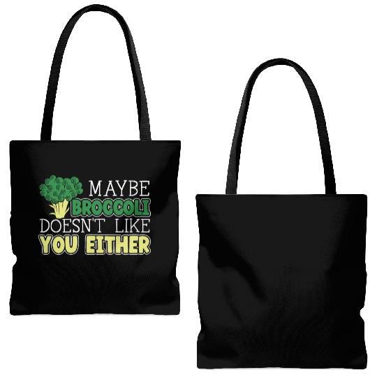 Maybe Broccoli Doesn't Like You Either Vegetable Tote Bags (AOP)