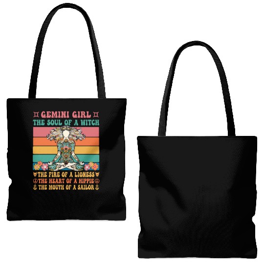Gemini Girl Astrology Sign Tote Bags (AOP)
