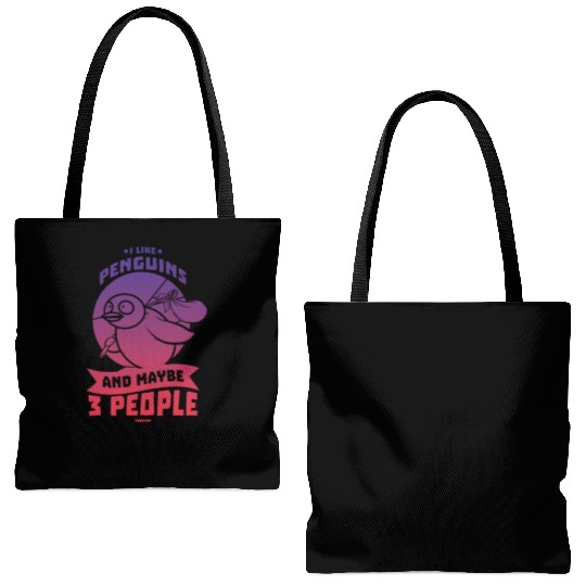 I Like Penguins And Maybe 3 People Tote Bags (AOP)