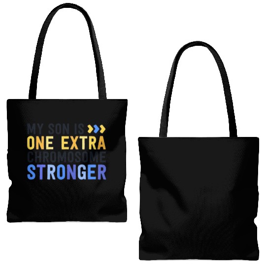 Family Down Syndrome Awareness My Son One Extra Tote Bags (AOP)