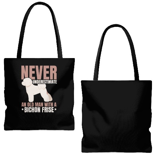 Bichon Frise Dog Lover Dog Breeder Puppy Paw Love Tote Bags (AOP)