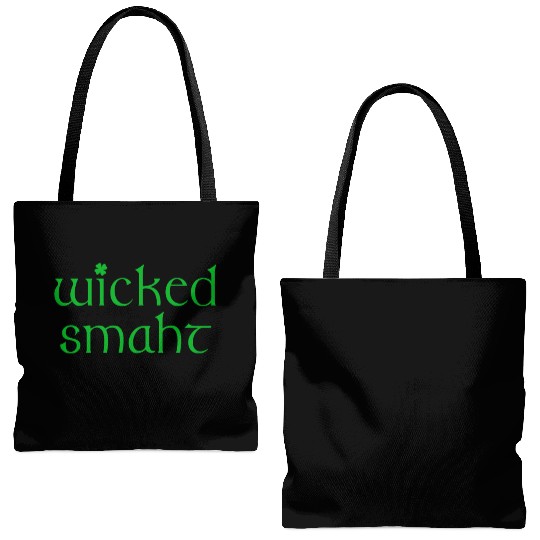 Wicked Smaht Irish Boston Tote Bags (AOP)