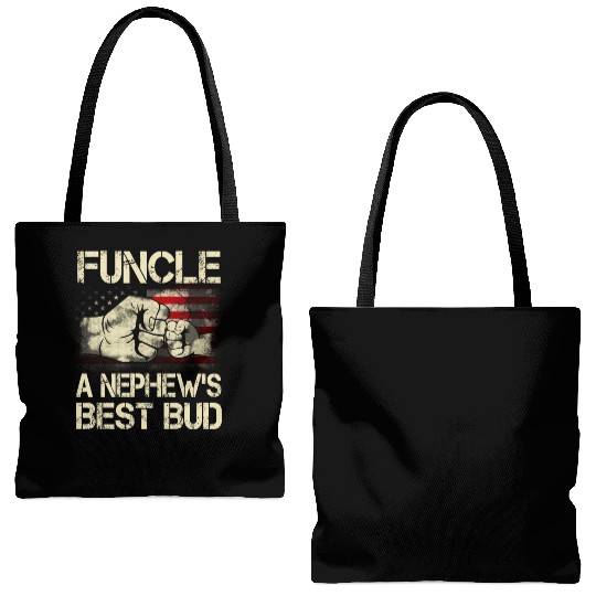 Funcle A Nephew Best Bud Us Tote Bags (AOP)